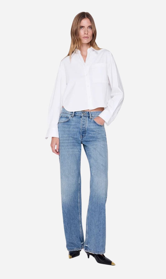 Anine Bing | Scott Cropped Shirt - White
