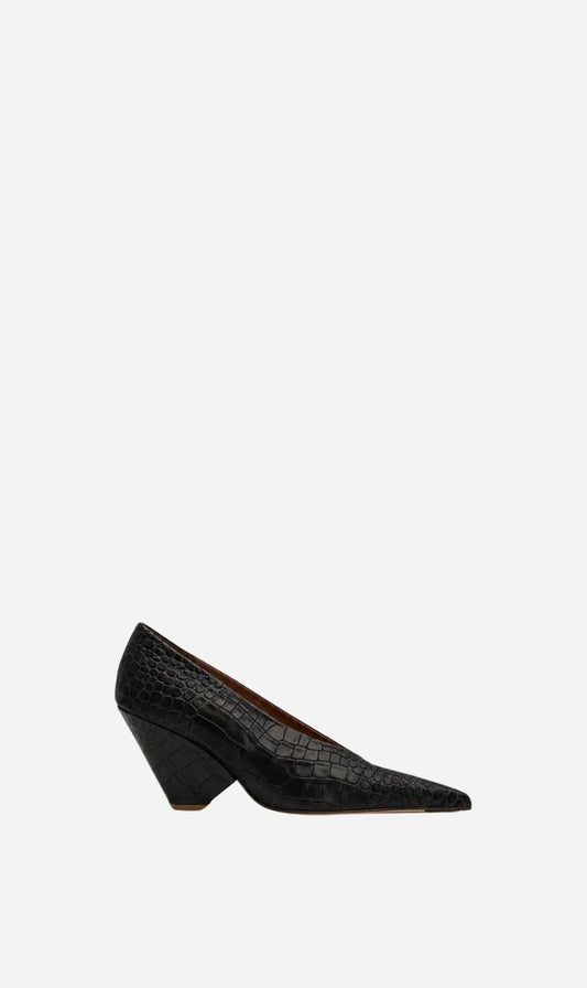 Camilla & Marc | Rhys Croc Pump - Black