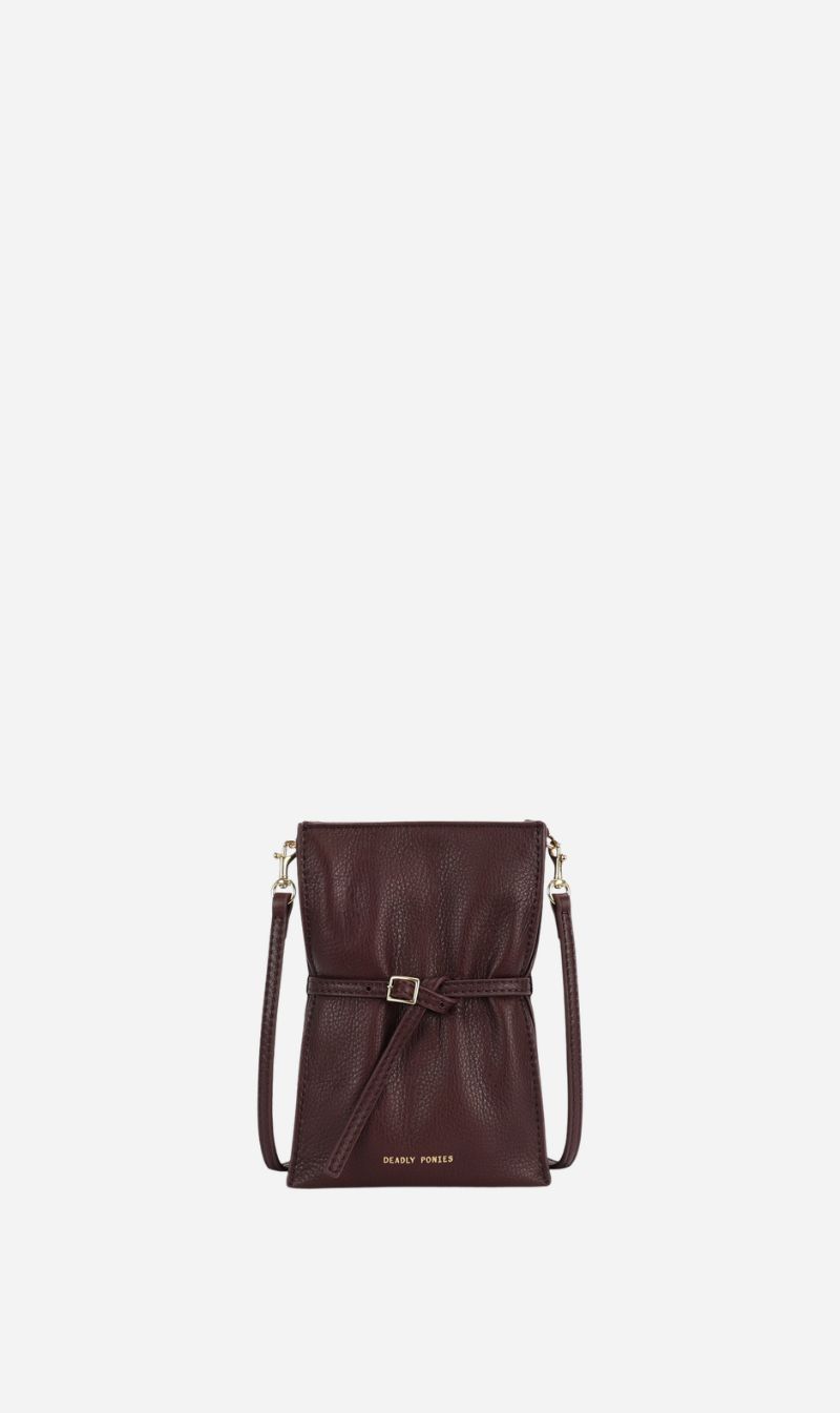 Deadly Ponies | Penny Phone Pouch - Dark Cherry