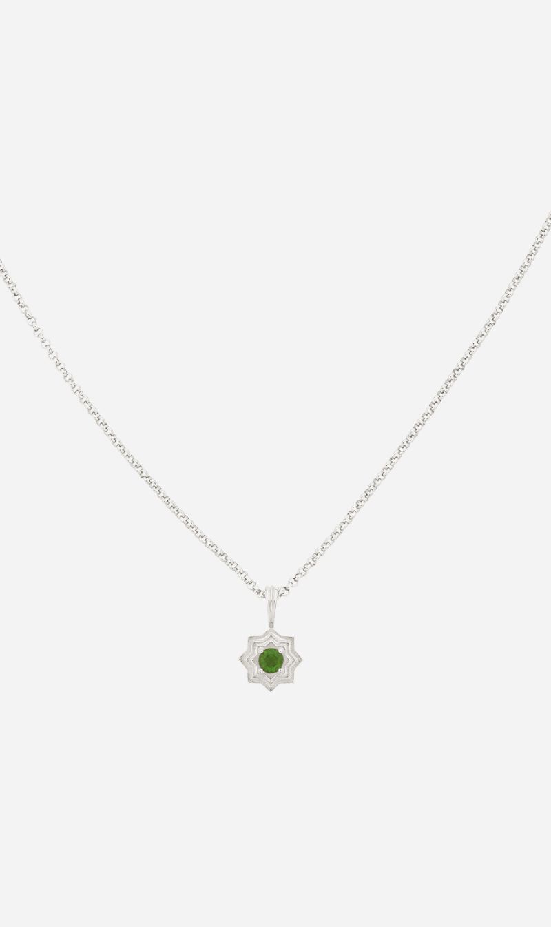 Zoe & Morgan | Sitara Necklace - Silver With Chrome Diopside