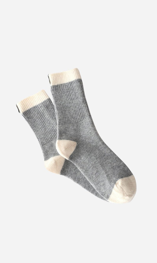 Dear Dylan | Wool Home Socks - Grey Marle / Ivory