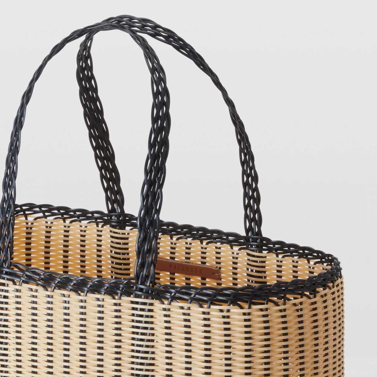 Palorosa | Small Edge Tote Basket - Black/Cream