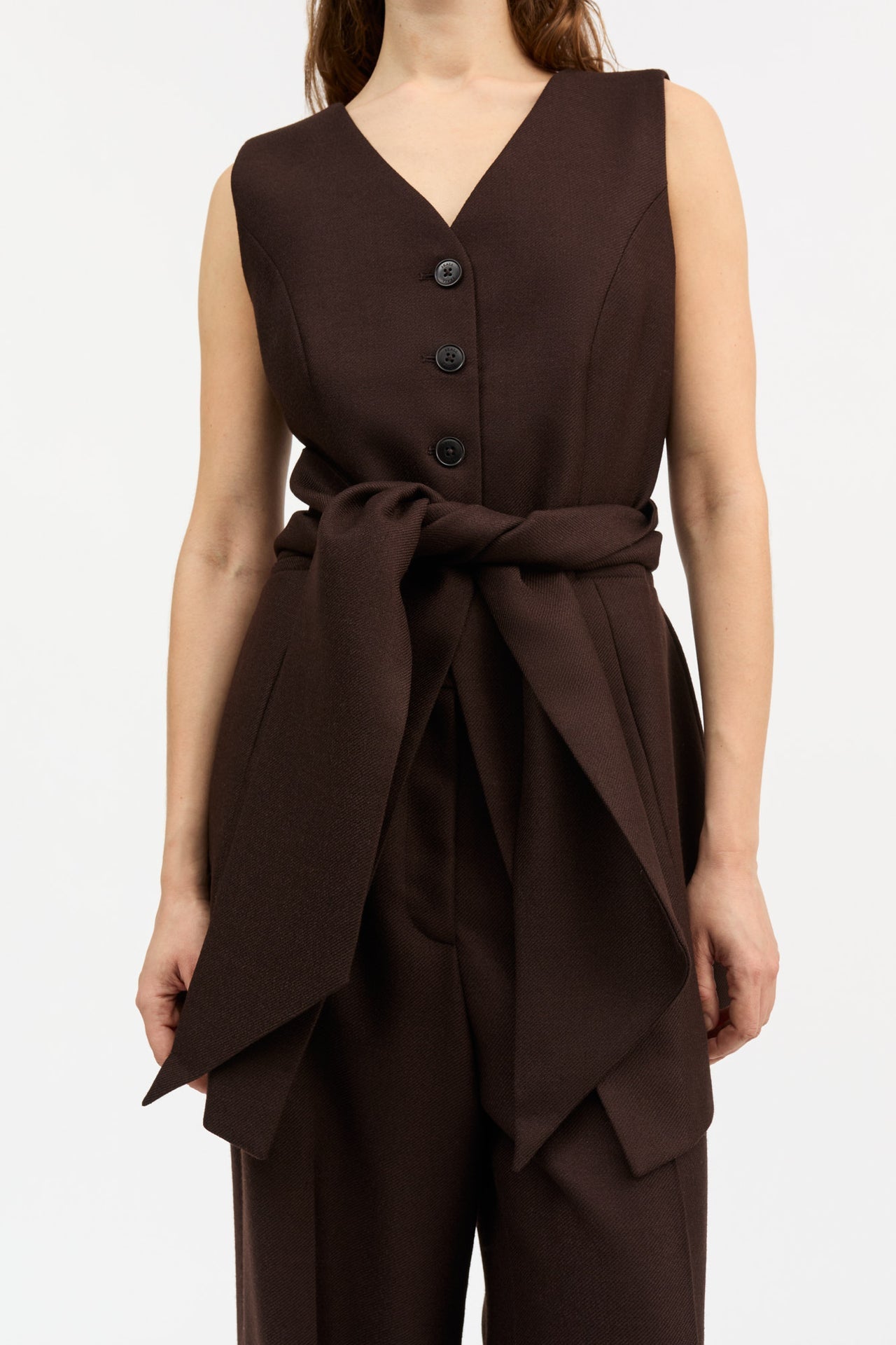 Skall Studio | Erin Waistcoat - Dark Brown