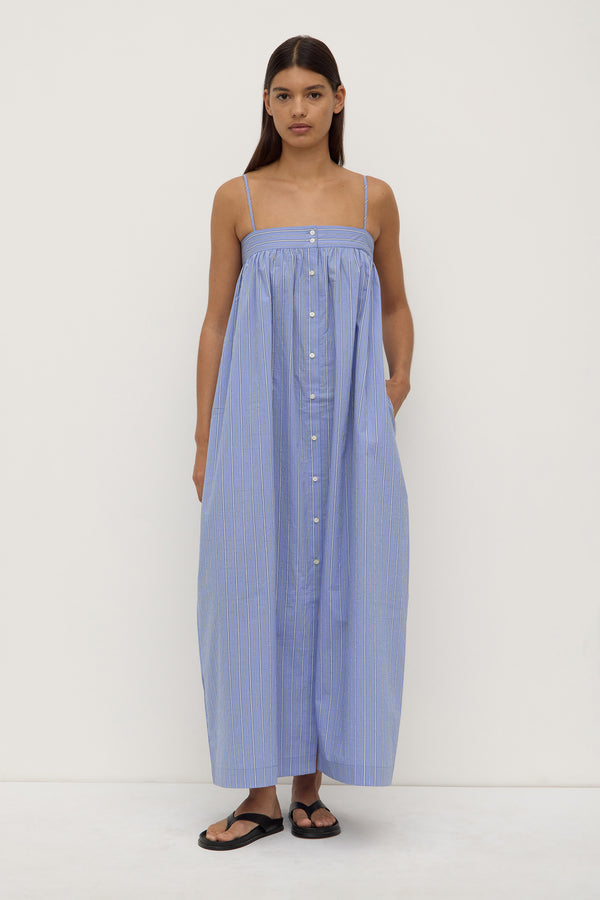 Assembly Label | Erina Stripe Maxi Dress - Blue/White