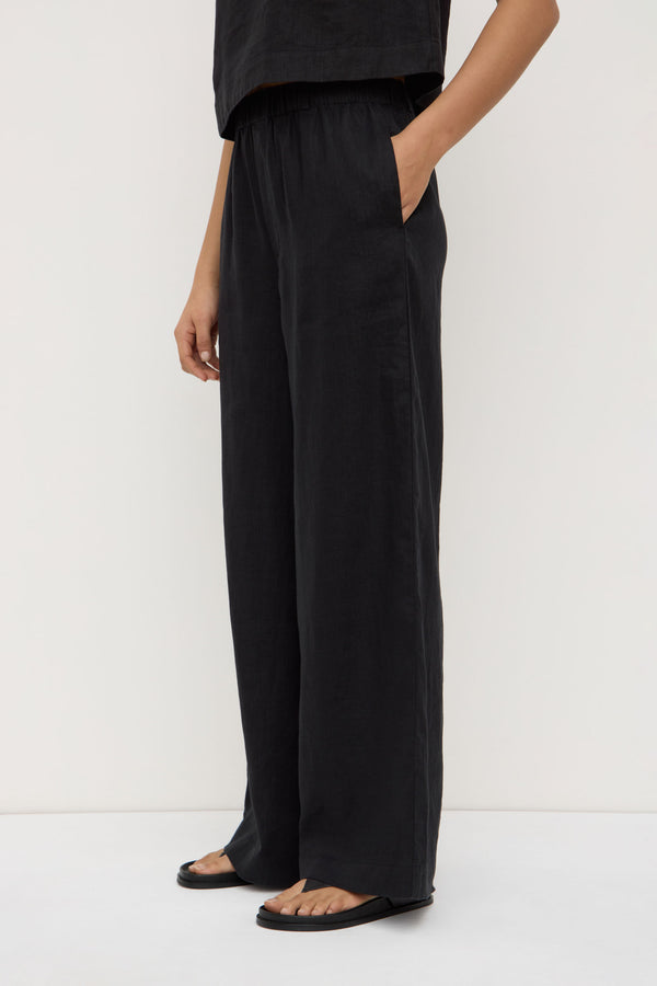 Assembly Label | Everyday Linen Pant - Black