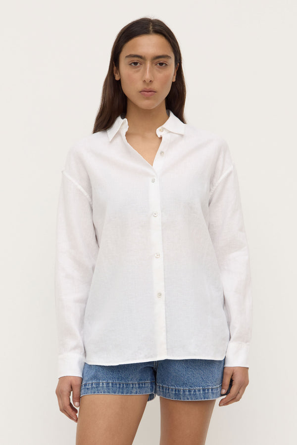 Assembly Label | Everyday Linen Long Sleeve Shirt- White