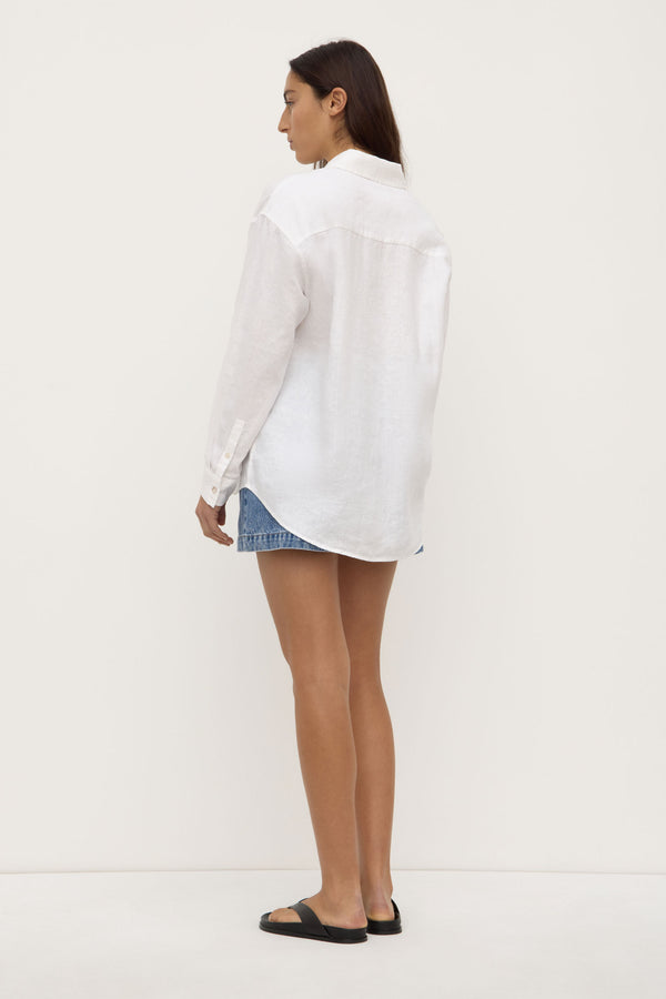 Assembly Label | Everyday Linen Long Sleeve Shirt- White