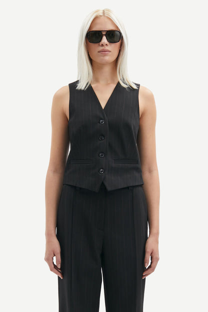 Samsoe Samsoe | Saramona Vest - Black Pinstripe