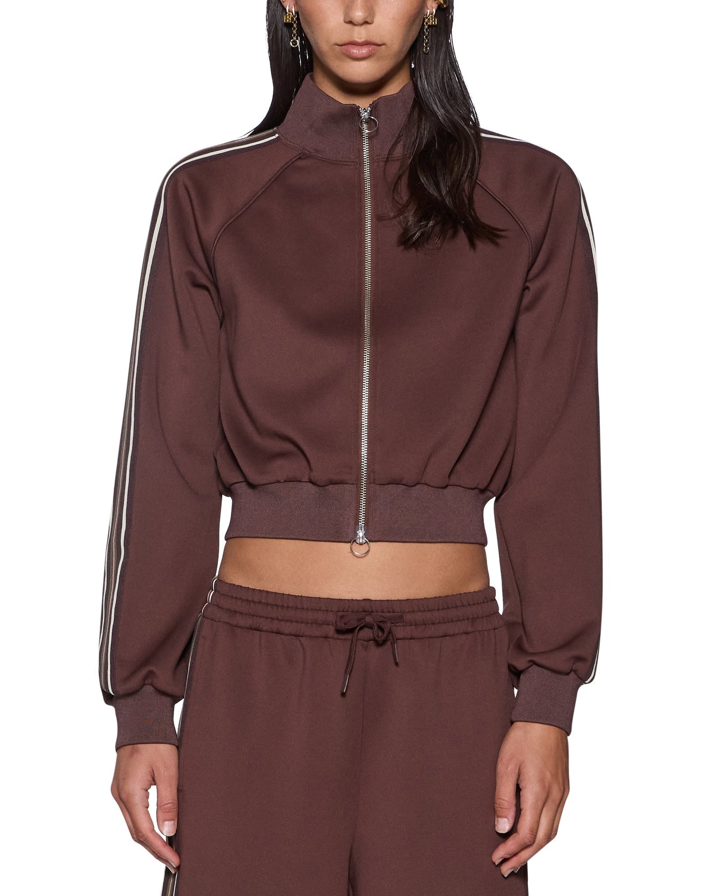 Ksubi | Cropped Zip Trak Top - Mocha