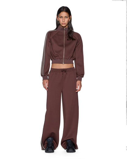 Ksubi | Cropped Zip Trak Top - Mocha