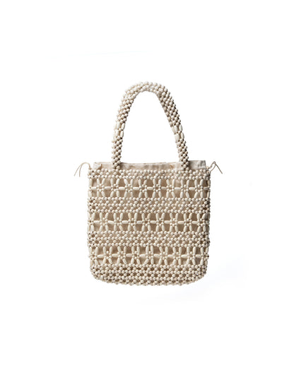 La Tribe | Flower Beaded Bag - Cream