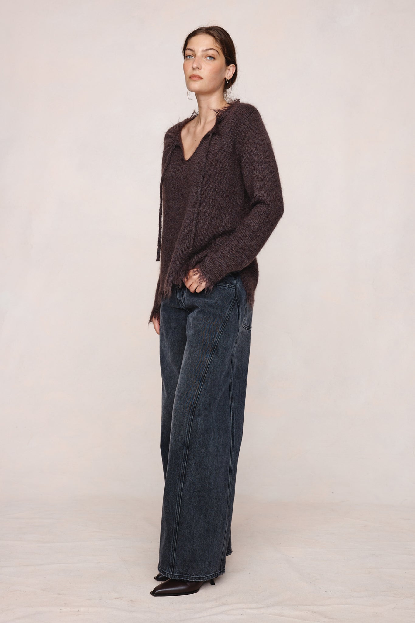 Marle | Frayed Gabrielle Jumper - Tapenade