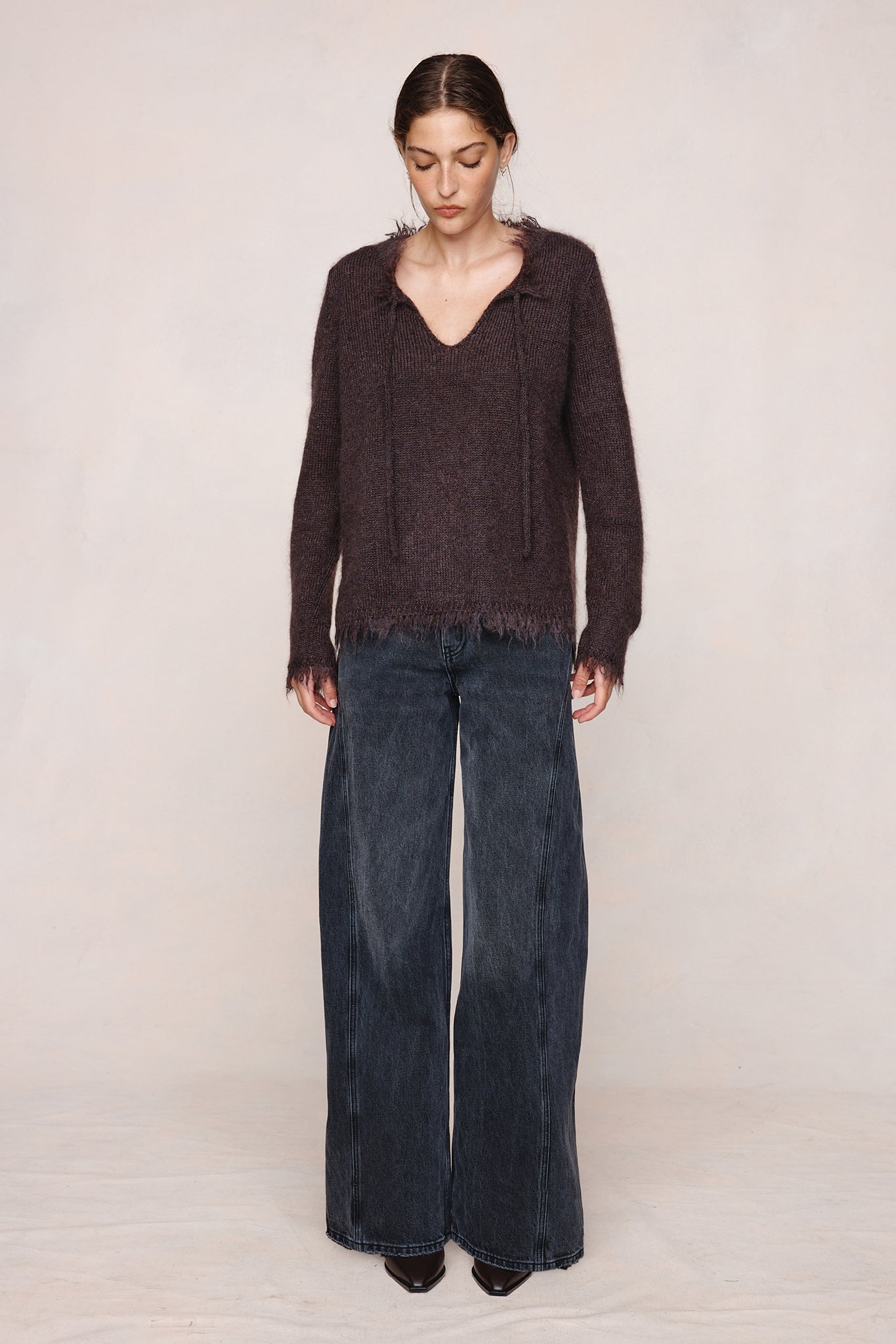 Marle | Frayed Gabrielle Jumper - Tapenade