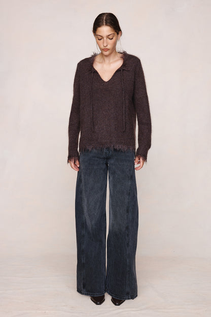 Marle | Frayed Gabrielle Jumper - Tapenade