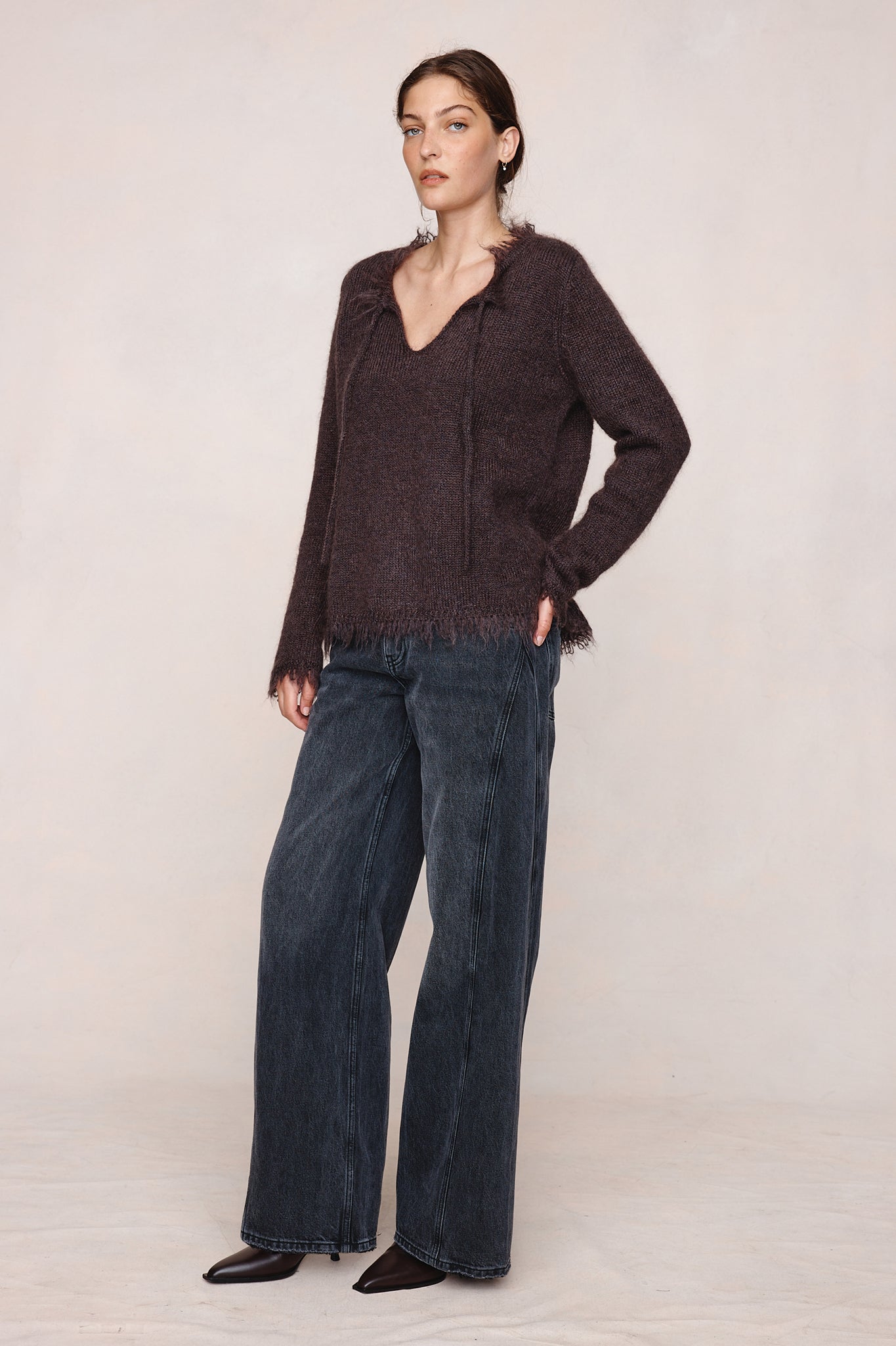 Marle | Frayed Gabrielle Jumper - Tapenade