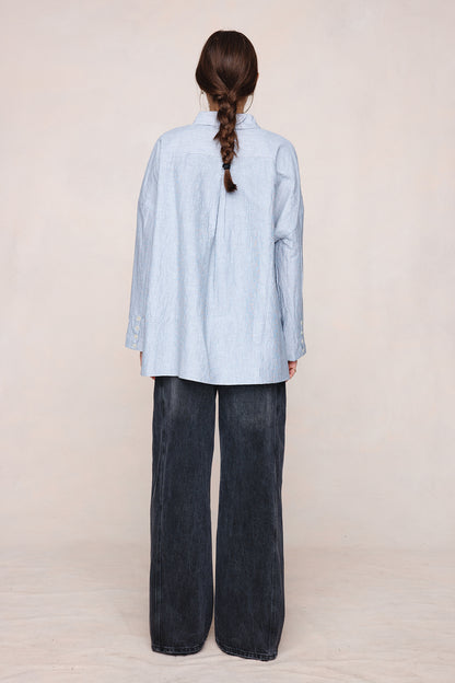 Marle | Freddy Shirt - Charcoal Stripe