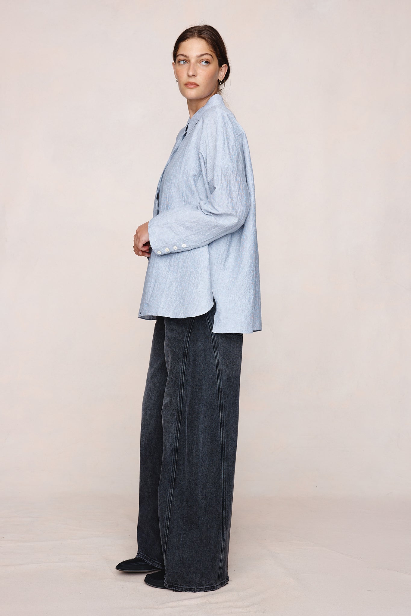 Marle | Freddy Shirt - Charcoal Stripe