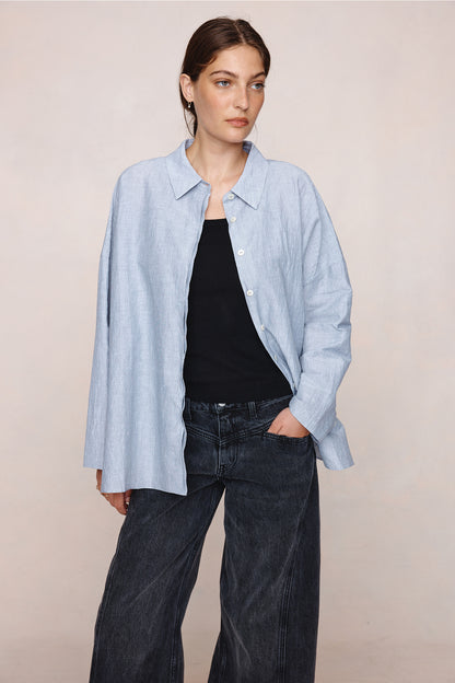 Marle | Freddy Shirt - Charcoal Stripe