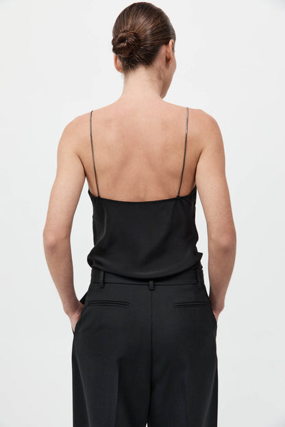 St Agni | Fine Chain Silk Cami - Black