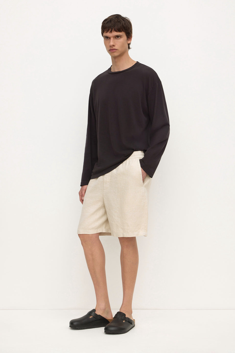 Assembly Label | Finley Linen Short - Limestone