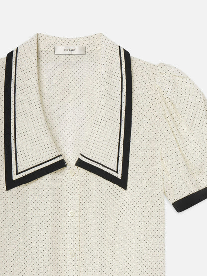 Frame Denim | The Polka Dot Sailor Blouse - Cream