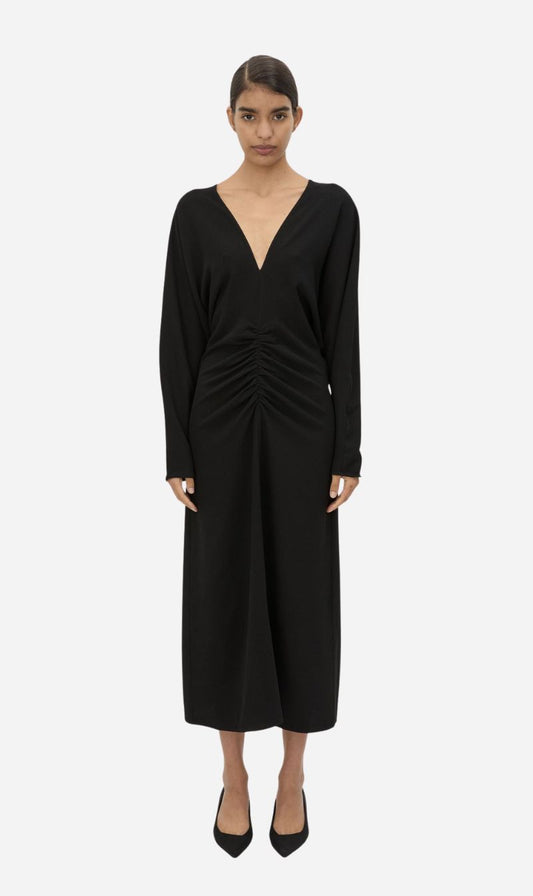 Camilla & Marc | Dune Draped Waist Midi Dress - Black