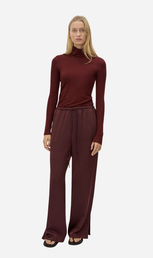 Camilla & Marc | Ground Satin Pant - Burgundy