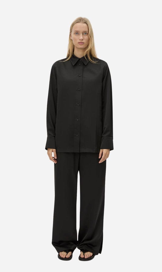 Camilla & Marc | Ground Satin Long Sleeve Shirt - Black