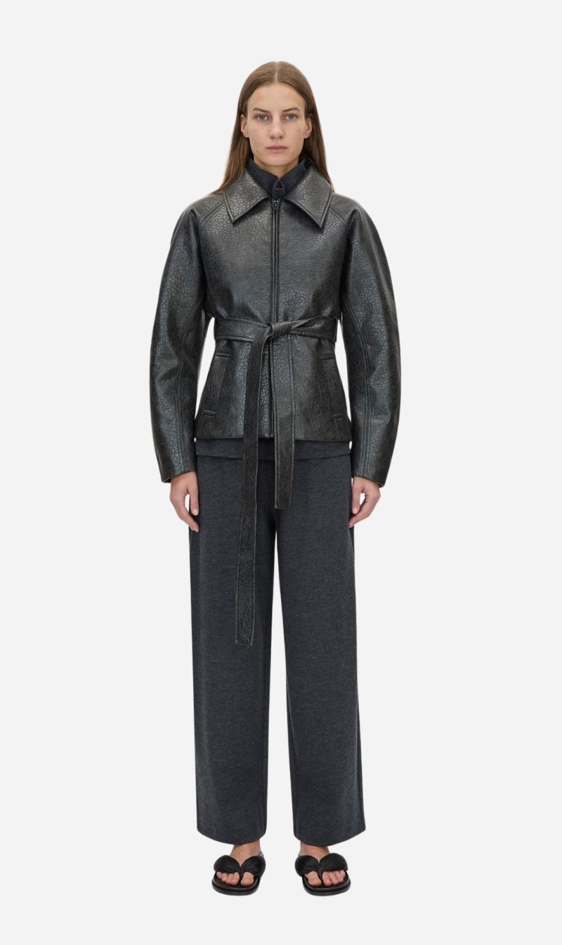 Camilla & Marc | Oreno Croc Belted Jacket - Charcoal