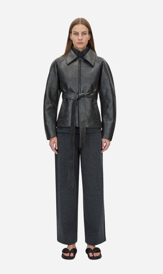 Camilla & Marc | Oreno Croc Belted Jacket - Charcoal