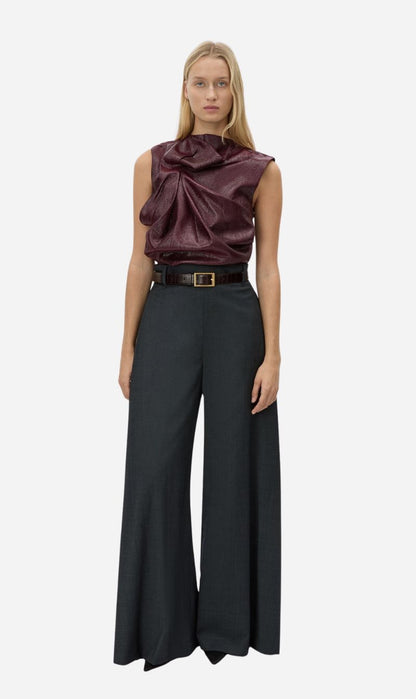 Camilla & Marc | Sana Drape Tailored Top - Burgundy