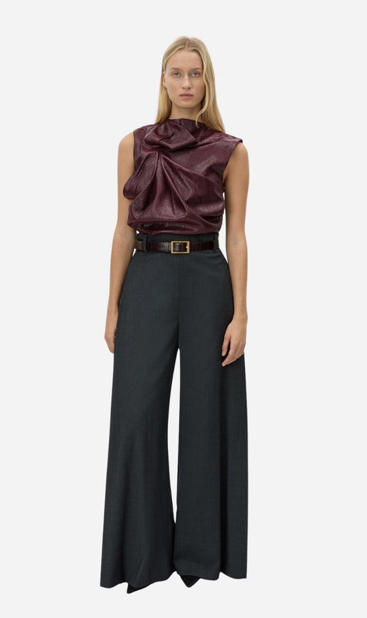 Camilla & Marc | Sana Drape Tailored Top - Burgundy