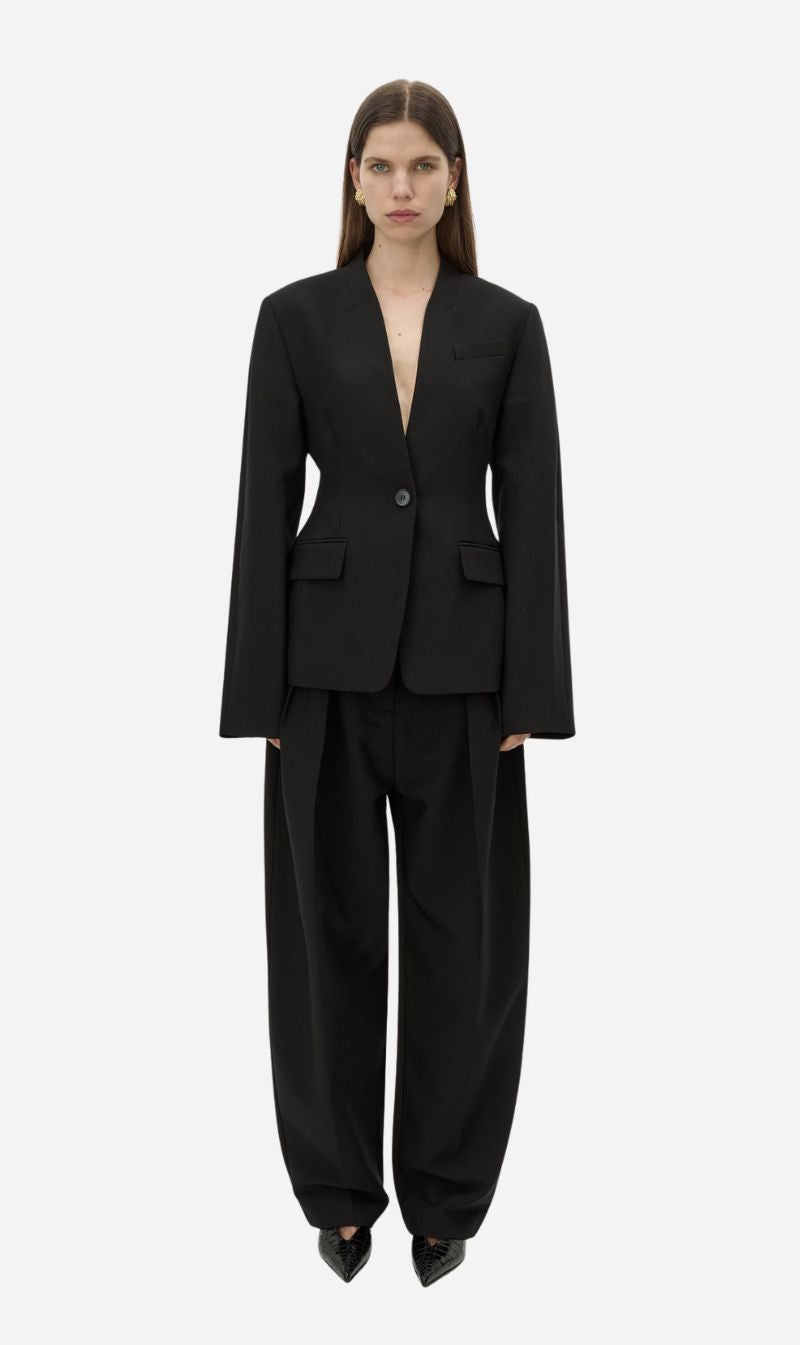 Camilla & Marc | Tala Fitted Collarless Blazer - Black