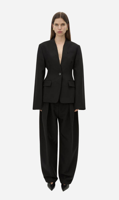 Camilla & Marc | Tala Fitted Collarless Blazer - Black