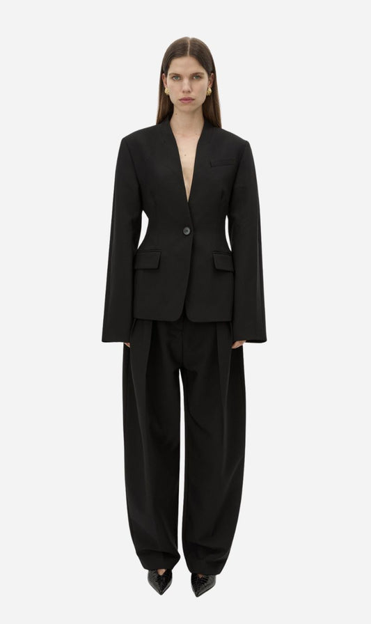 Camilla & Marc | Tala Fitted Collarless Blazer - Black