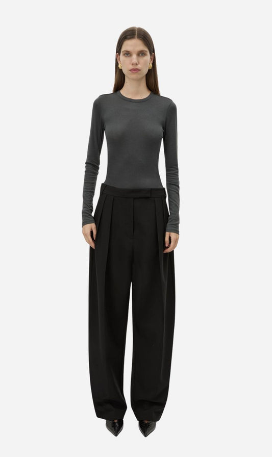 Camilla & Marc | Tala Double Pleat Barrel Leg Pant - Black