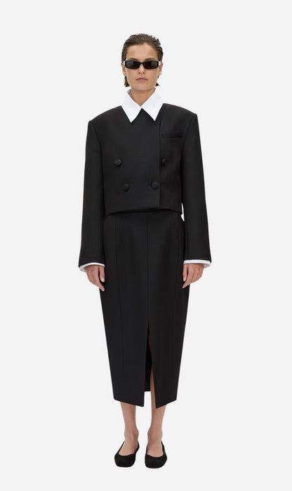 Camilla & Marc | Caius Collarless Cropped Blazer - Black