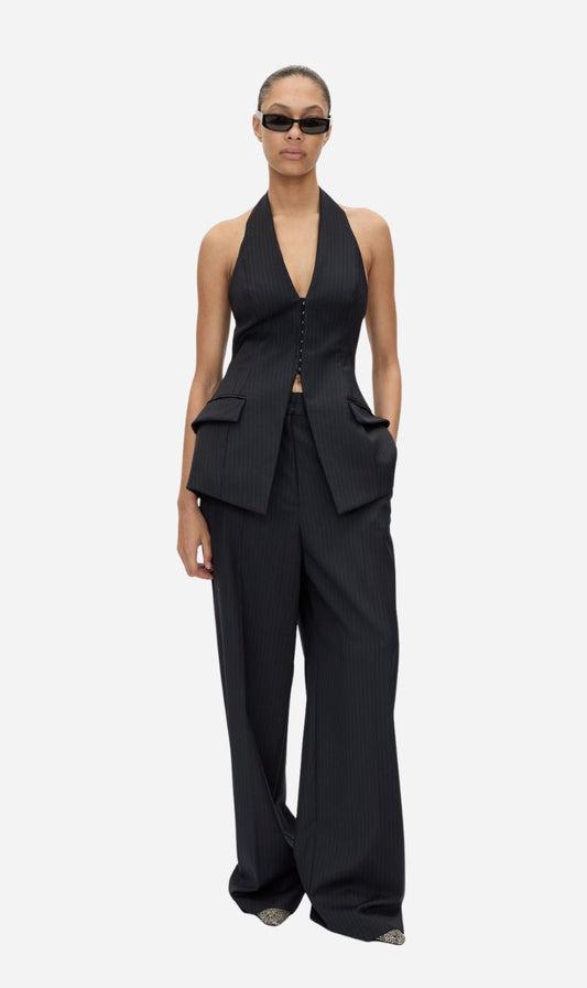 Camilla & Marc | Orban Mid Rise Wide Leg Pant - Navy Pinstripe