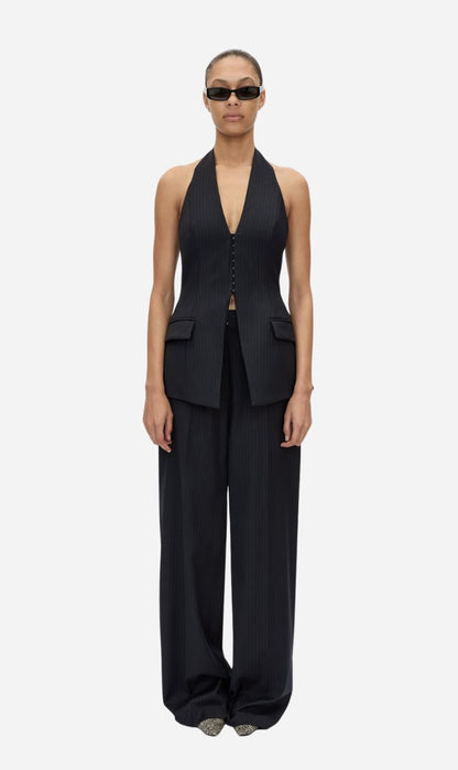 Camilla & Marc | Orban Tailored Halter Top - Navy Pinstripe