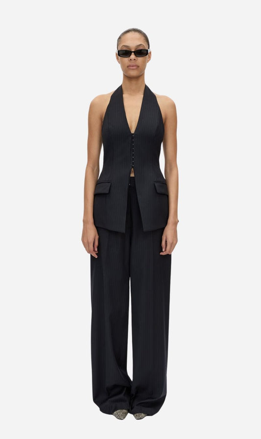 Camilla & Marc | Orban Tailored Halter Top - Navy Pinstripe