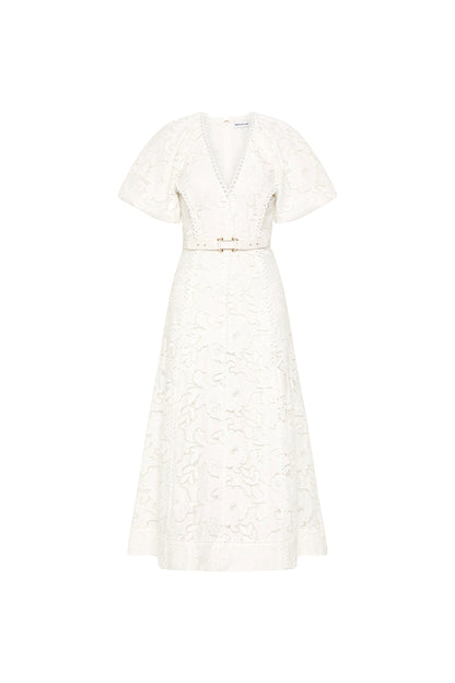 Rebecca Vallance | Ginger Puff Sleeve Midi - Ivory