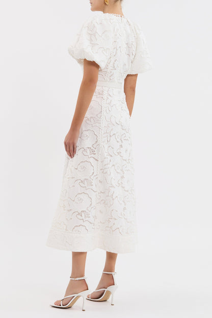 Rebecca Vallance | Ginger Puff Sleeve Midi - Ivory