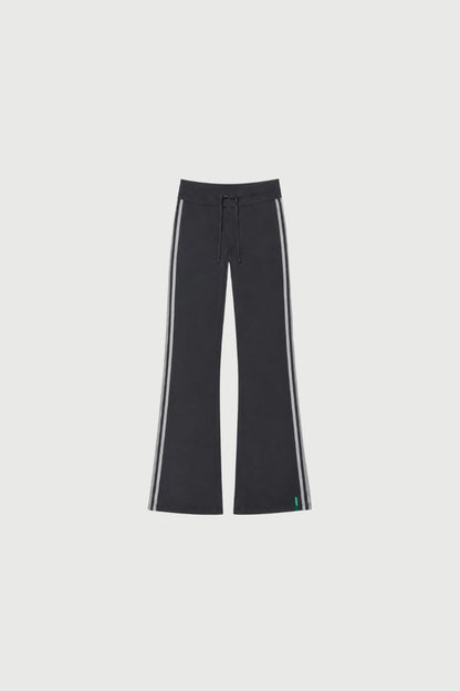 Pinky & Kamal | Straight Leg Tie Up Pant - Grey Stripe