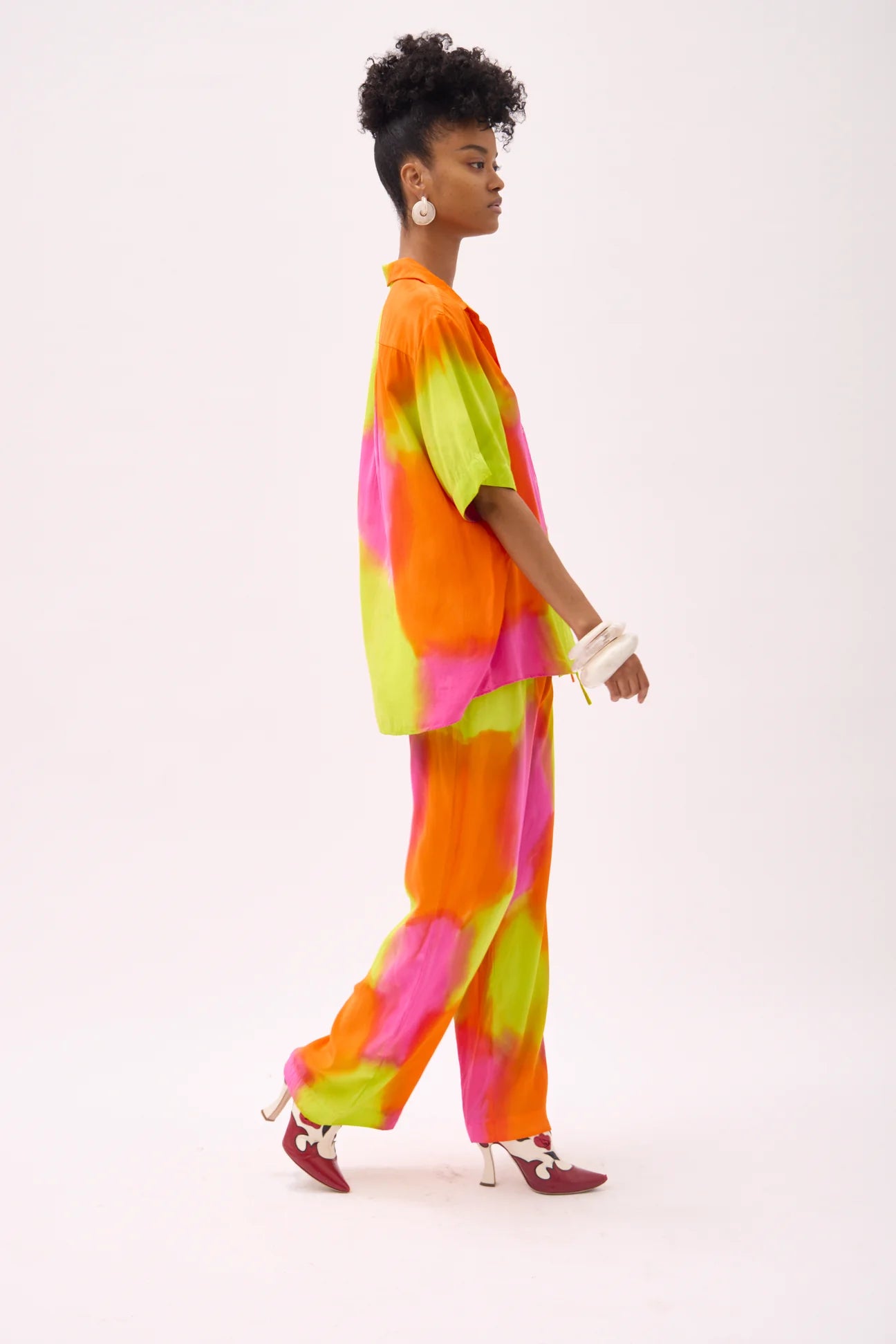 Gary Bigeni | Quinn Drawstring Pant - Hand Painted Neon