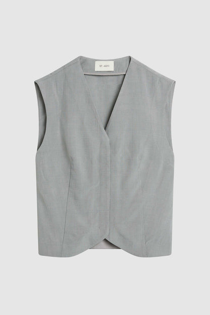 St Agni | Minimal Tailored Vest - Mist