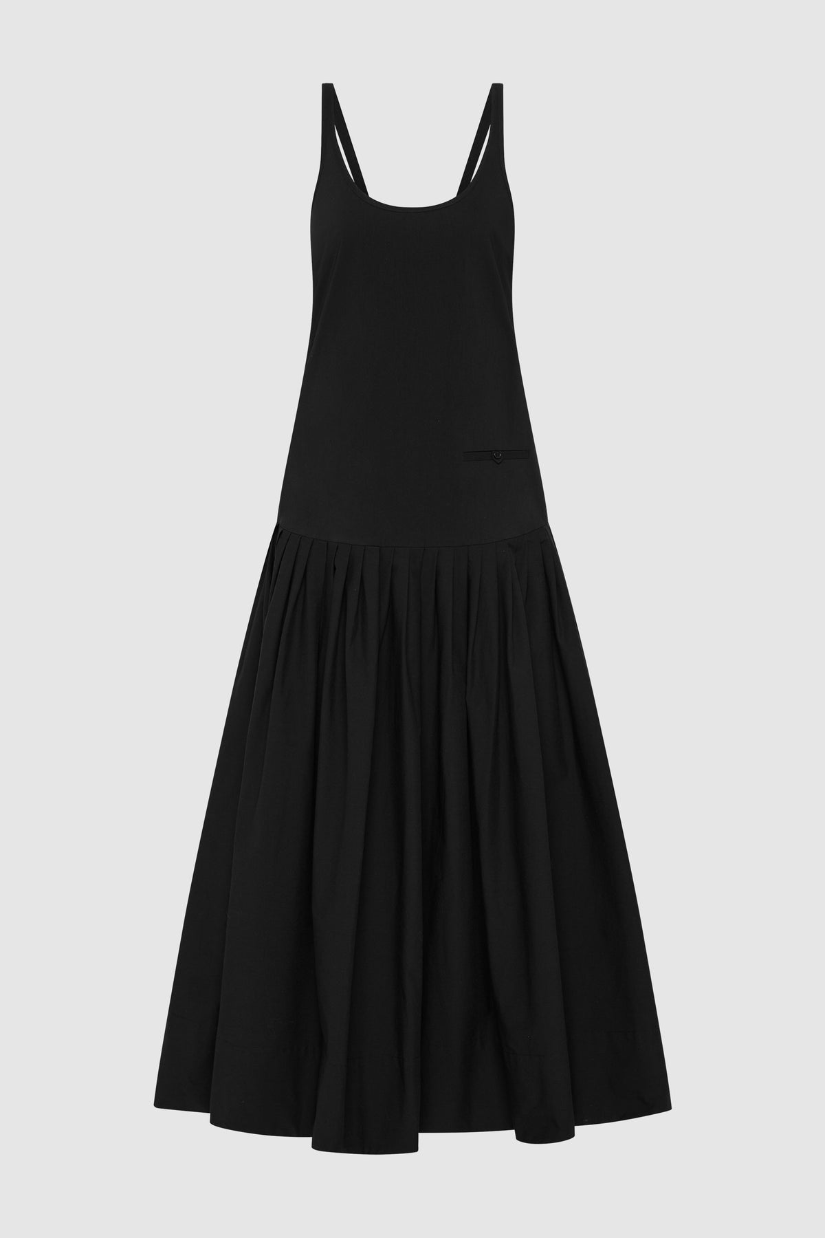 St Agni | Relaxed Pleat Dress - Black