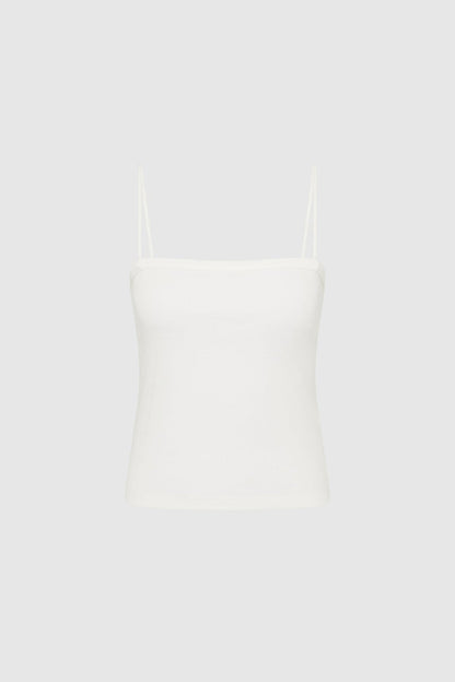 St Agni | Organic Cotton Square Neck Cami - White