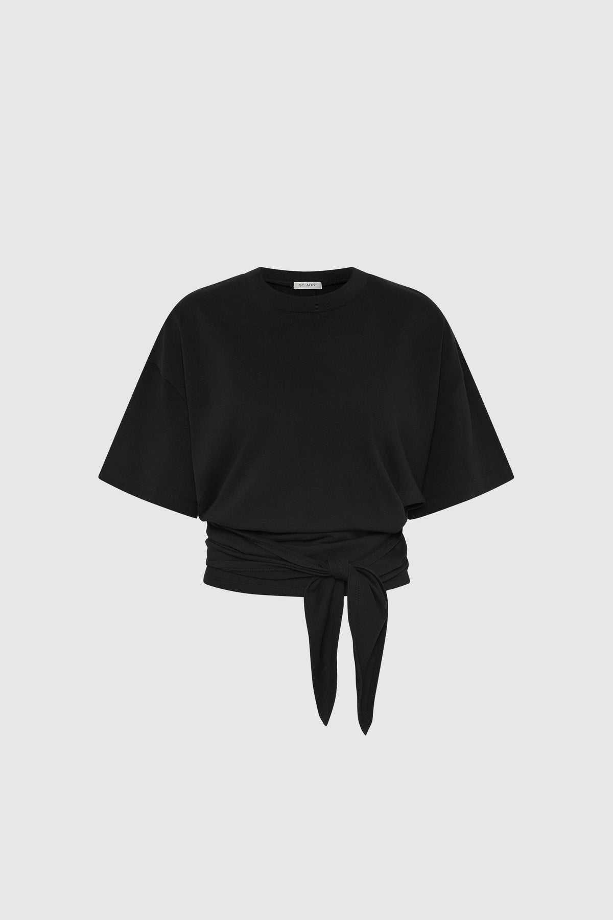 St Agni | Cotton Jersey Split Back Tee - Black