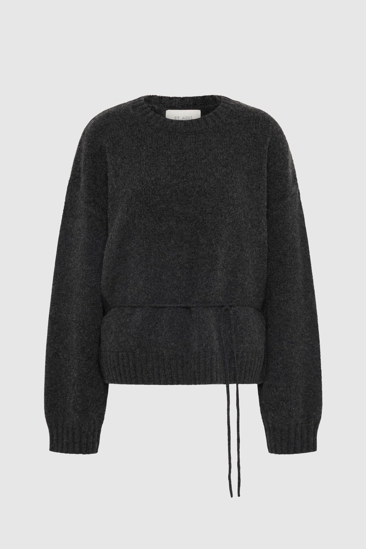 St Agni | Wool Crew Neck Jumper - Charcoal Melange