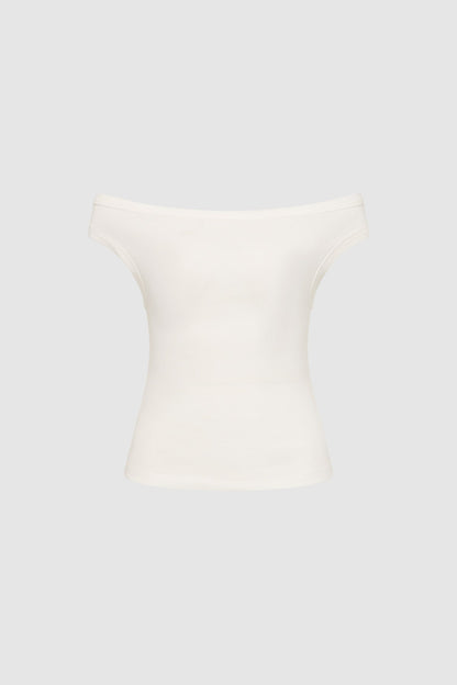 St Agni | Organic Cotton Off Shoulder Top - White